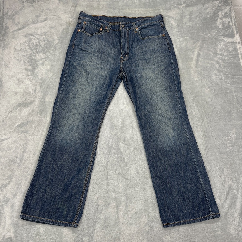 Levi's Jeans Men 36x30 Blue Denim 527 Faded Dark Wash Americana Slim Bootcut Leg